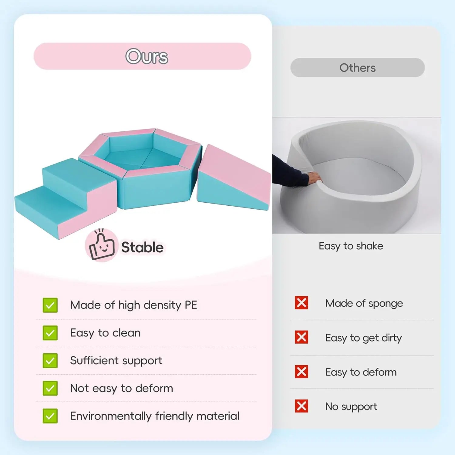 🎀 Pink Foam Play Set with Ball Pit for Toddlers
