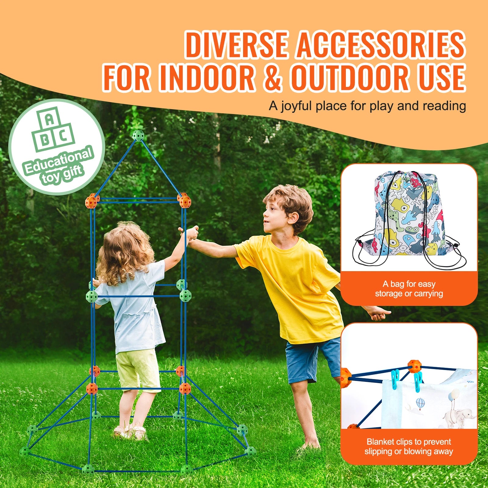 🏰 SucceBuy Fort Building Kit for Kids – 120 PCS