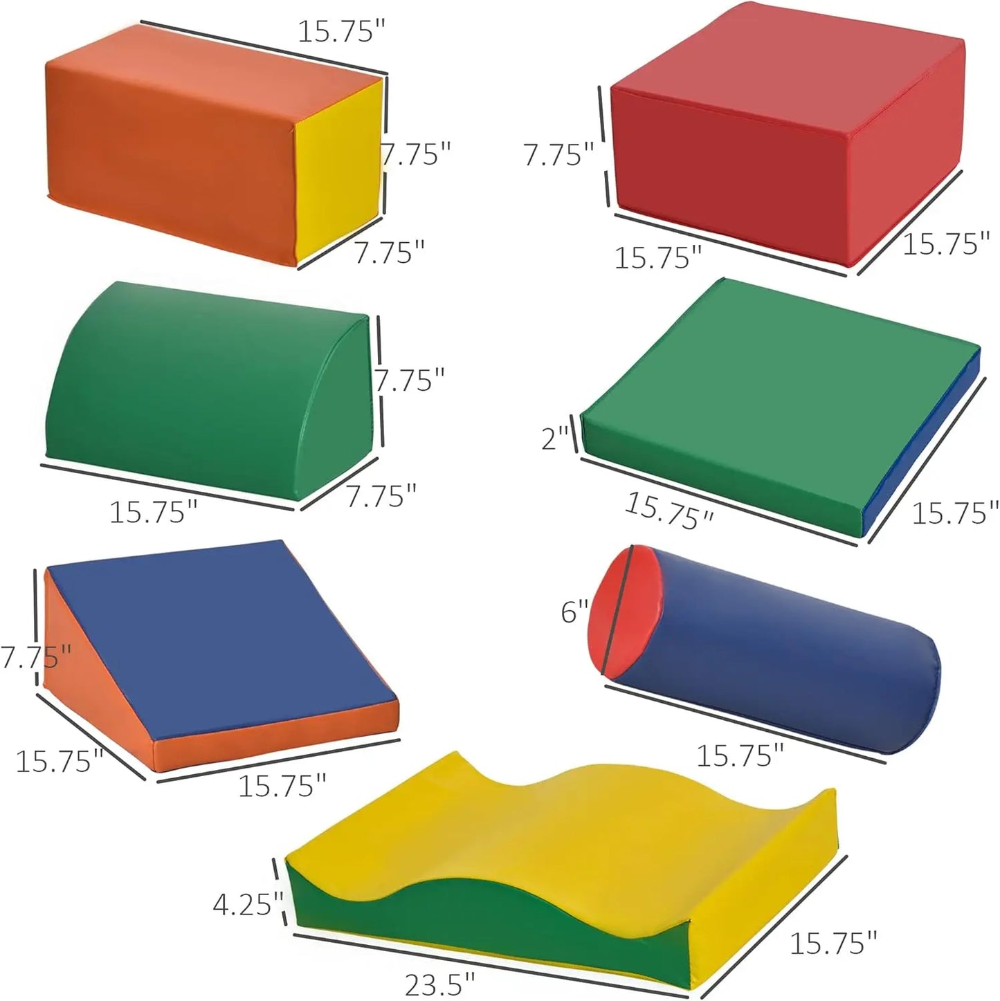 7 Piece PU Leather Soft Play