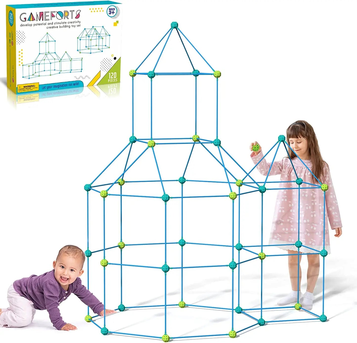 🏰 SucceBuy Fort Building Kit for Kids – 120 PCS