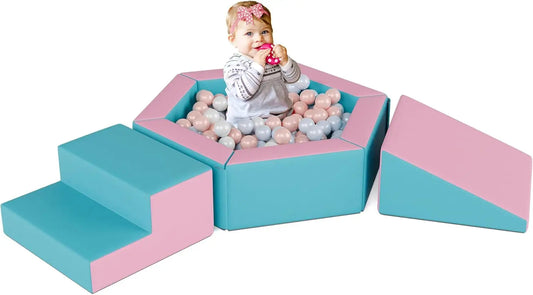 🎀 Pink Foam Play Set with Ball Pit for Toddlers