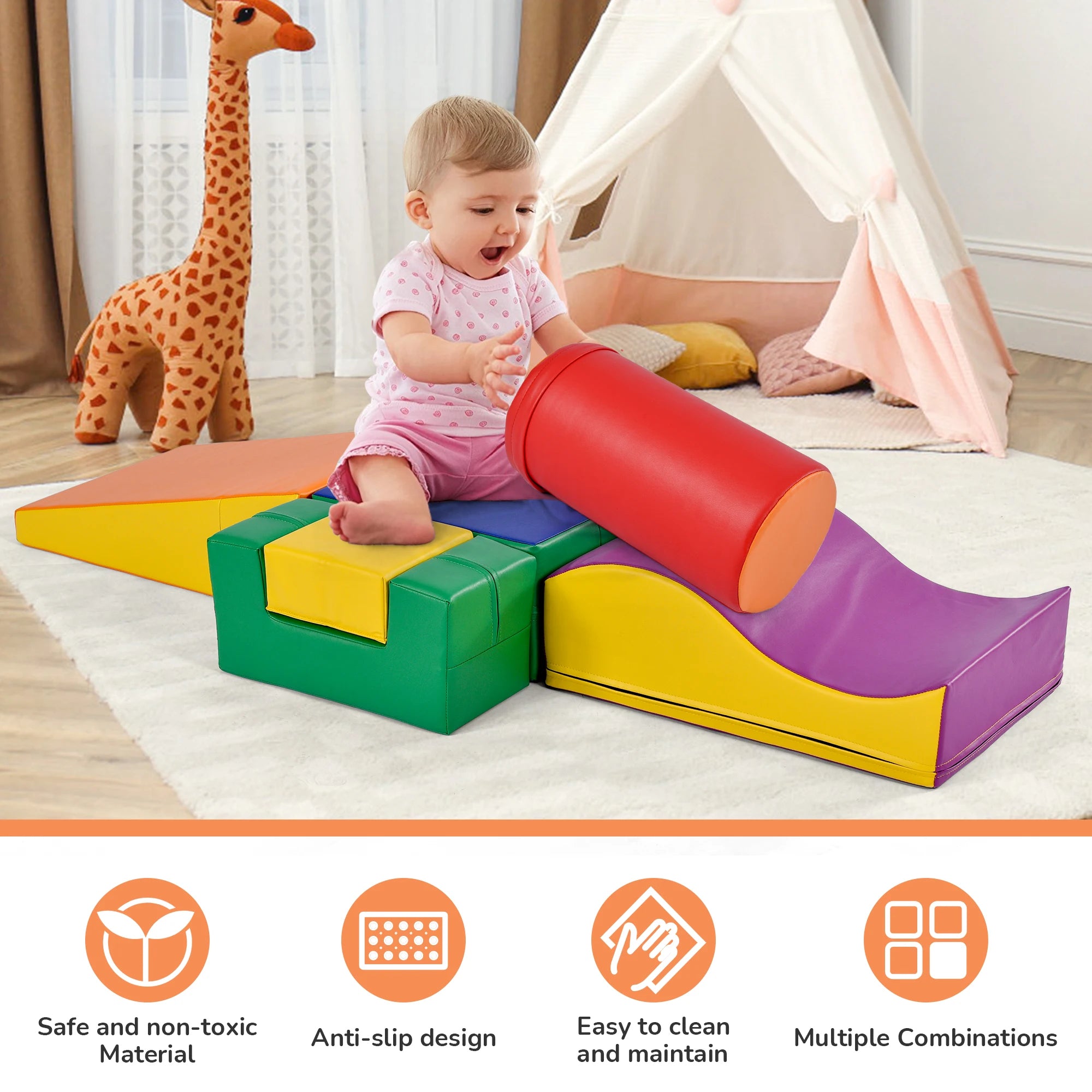 🦖 Dinosaur Foldable Foam Climbing Play Set