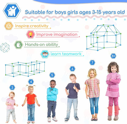 🏰 SucceBuy Fort Building Kit for Kids – 120 PCS