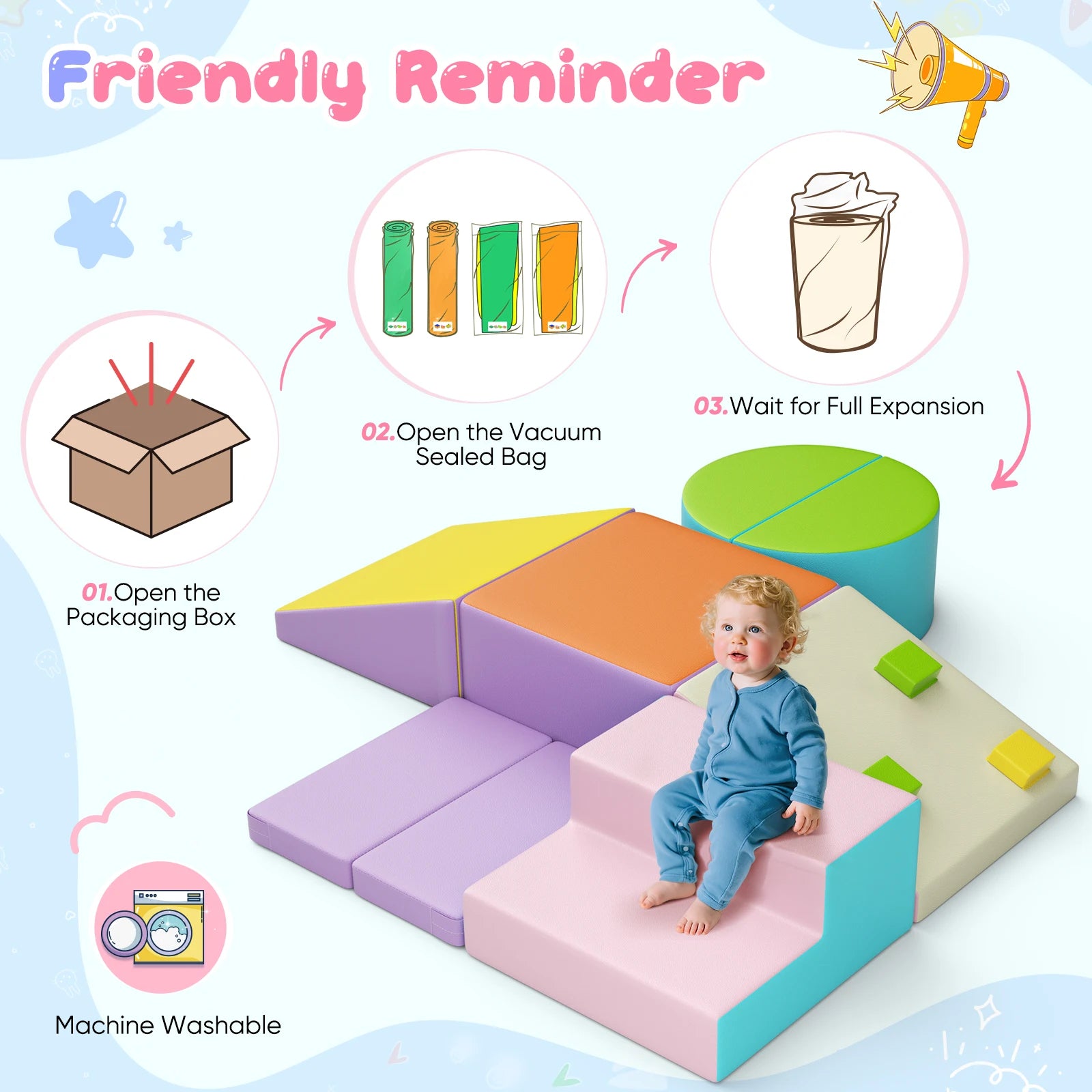 Soft Foam Climbing Blocks Set