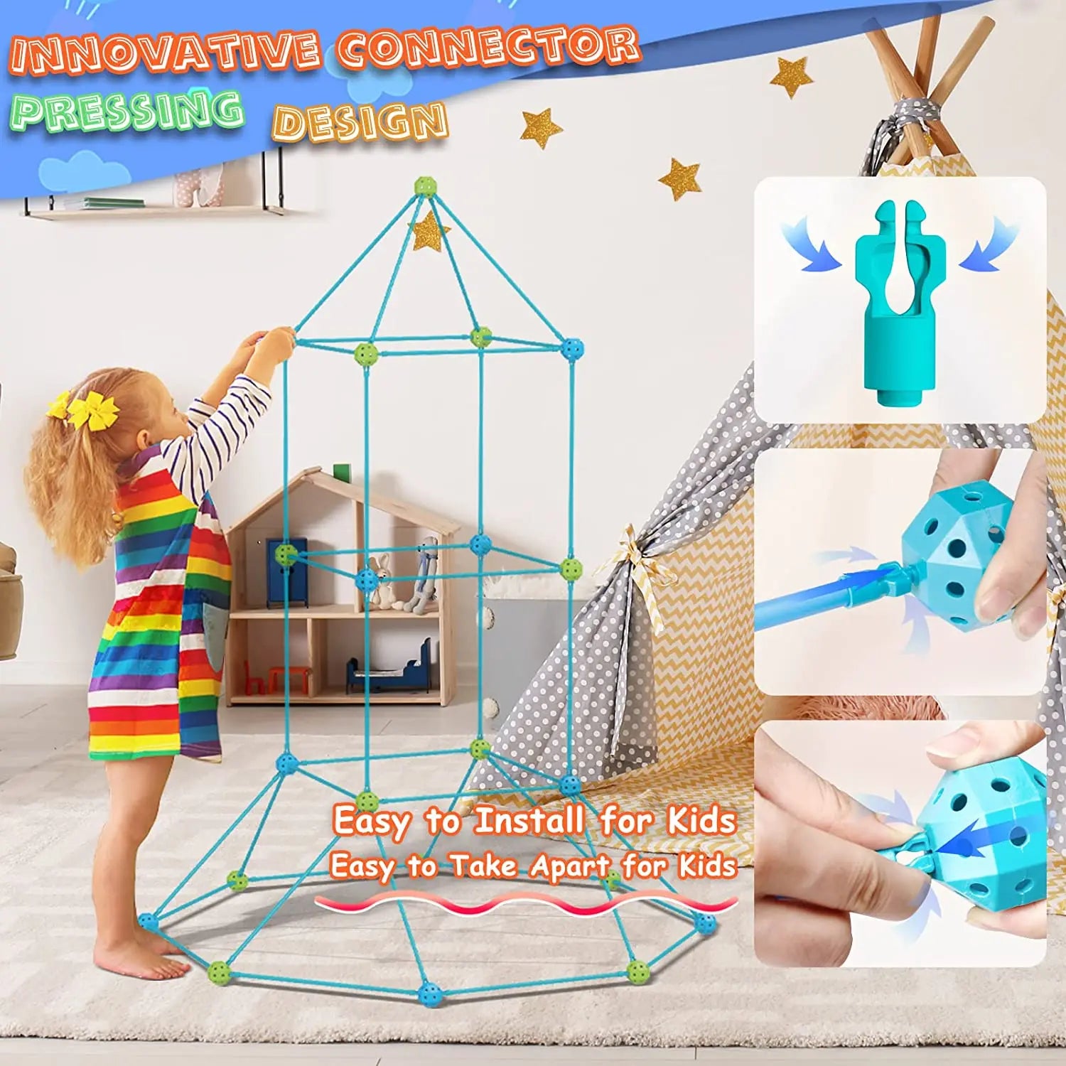 🏰 SucceBuy Fort Building Kit for Kids – 120 PCS