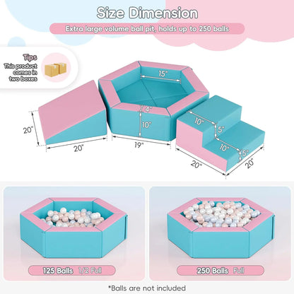 🎀 Pink Foam Play Set with Ball Pit for Toddlers