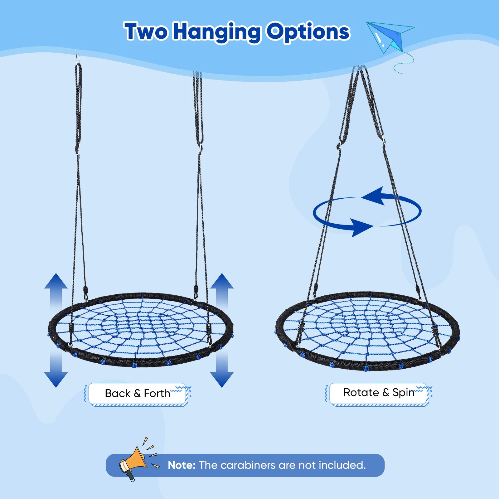 🌳 60" Giant Platform Tree Swing for Kids