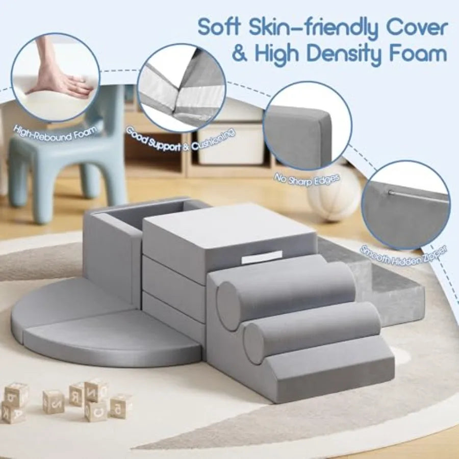 12 PCS Foam Climbing Blocks for Toddlers